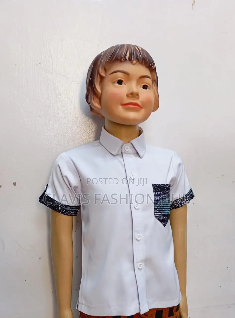White Shirt With Kitenge for Boys