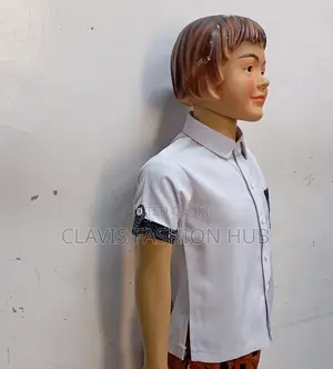 White Shirt With Kitenge for Boys