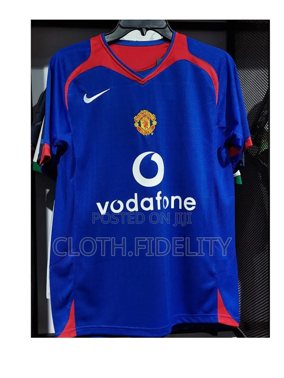 Retro Vodafone Blue Manchester United Jersey