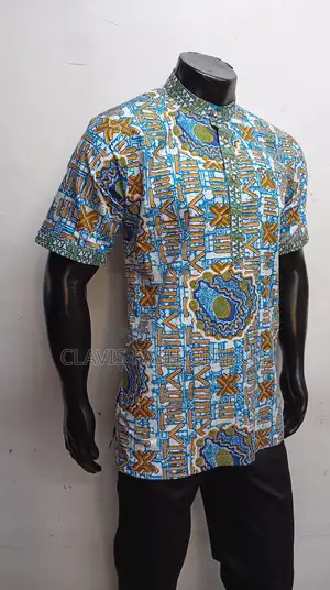 Short Sleeved Full Kitenge Shirt