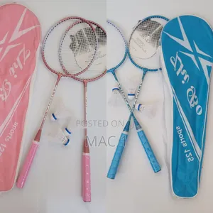 Badminton Rackets in Blue and Pink