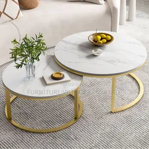 Coffee Table:Compact Round Coffee Table With Steel Structure