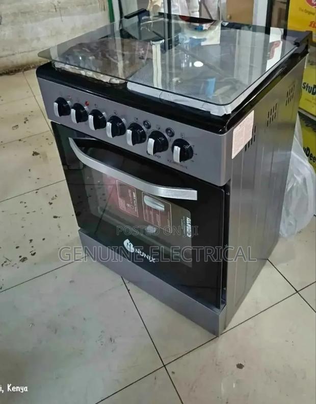 Nunix 3burners,1 E. Plate, Electric Oven 60*60 Kz-660-3g1e