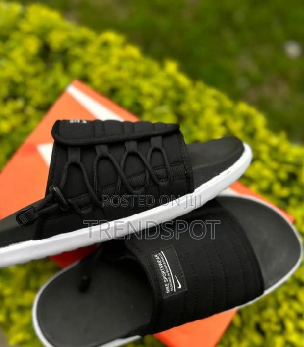 Nike Slides Black White - thumbnail 3