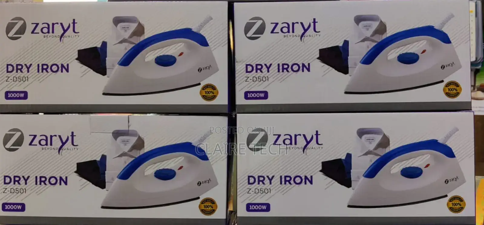 Zaryt Dry Iron Box- 1000w Nonstick Soleplate Dry Iron