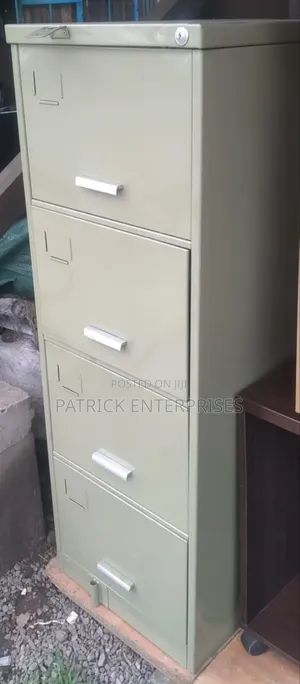 Modern Metallic  Cabinet 4 Drawer Ex-uk With Security Bar