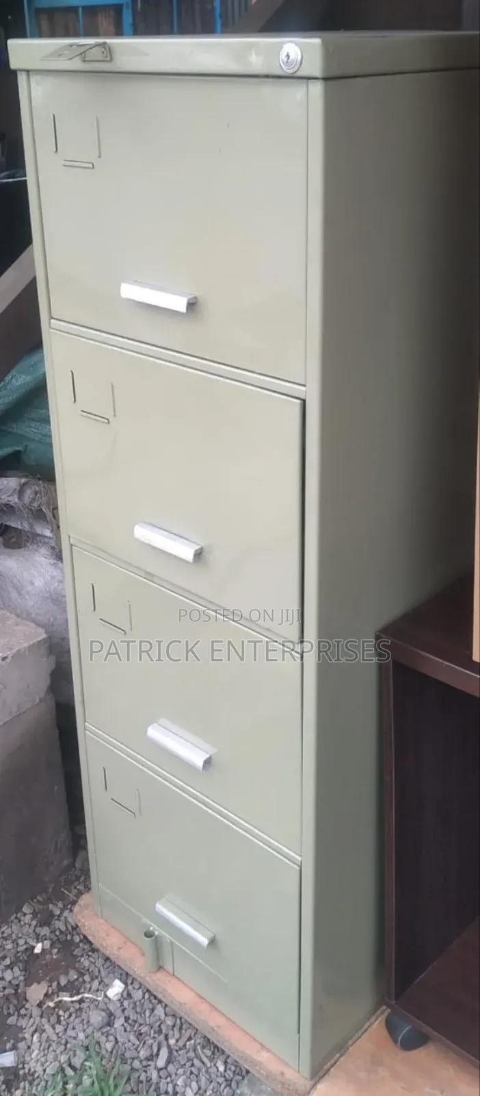Modern Metallic  Cabinet 4 Drawer Ex-uk With Security Bar