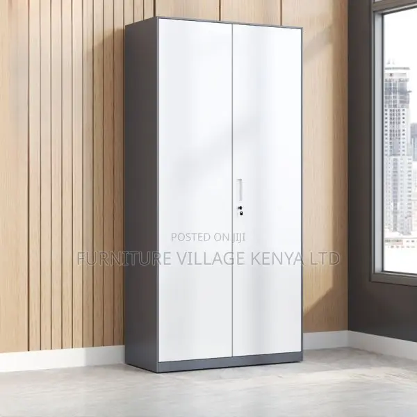 Cabinets:2-Door Steel Storage Locker in Modern Gray