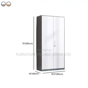 Cabinets:2-Door Steel Storage Locker in Modern Gray