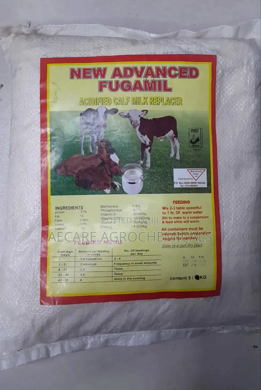 Calf Milk Replacer 1kg/2kg/5kg New Advance Fugamil