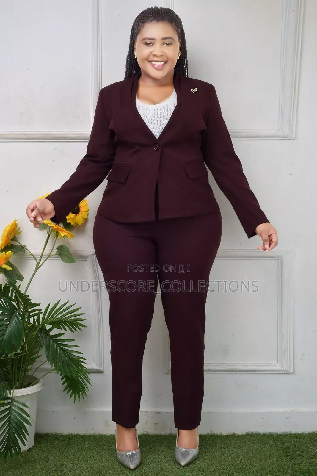 One Button Trouser Suit for Ladies