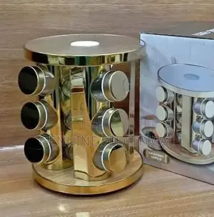 12 Piece Square Shape Revolving Steel Spice Rack