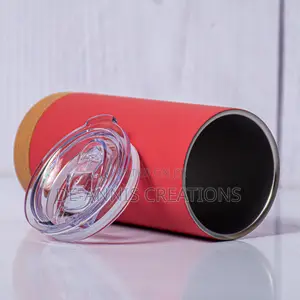 Red Tumbler With Cork at the Bottom