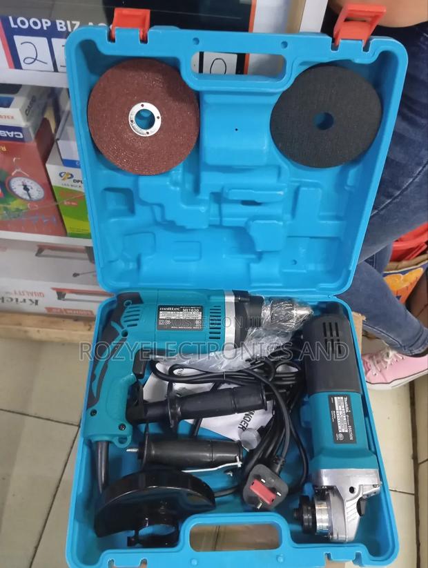 Combo Set Tools Grinder and Drill Set Use - main view
