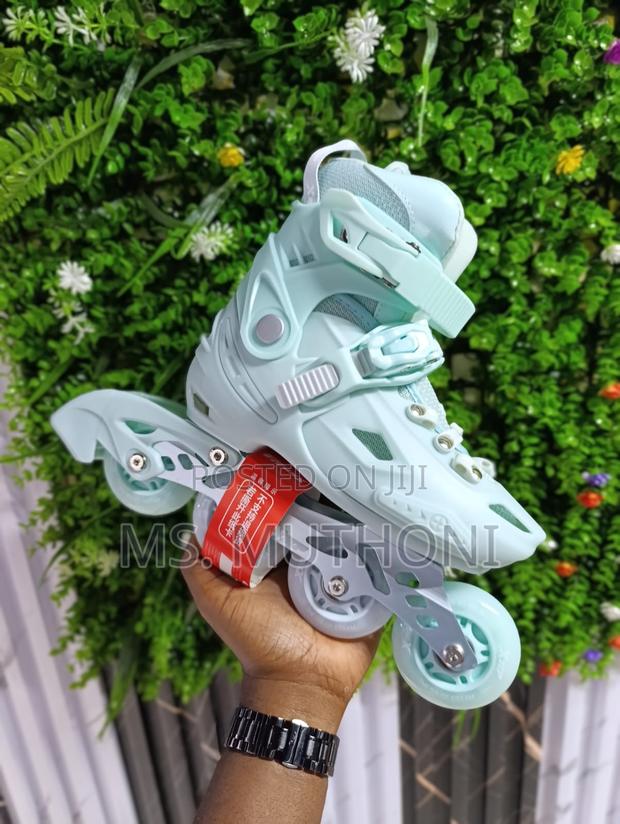 Turquoise Green Hard Boot Skates Rubber Wheeledsize 32_35 - main view
