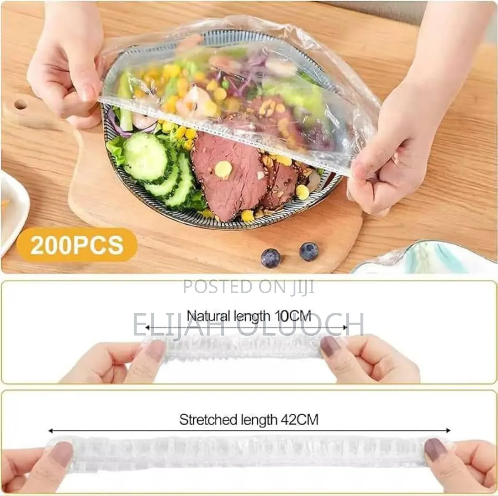 100pc Pack of Clear Stretching Food Covers