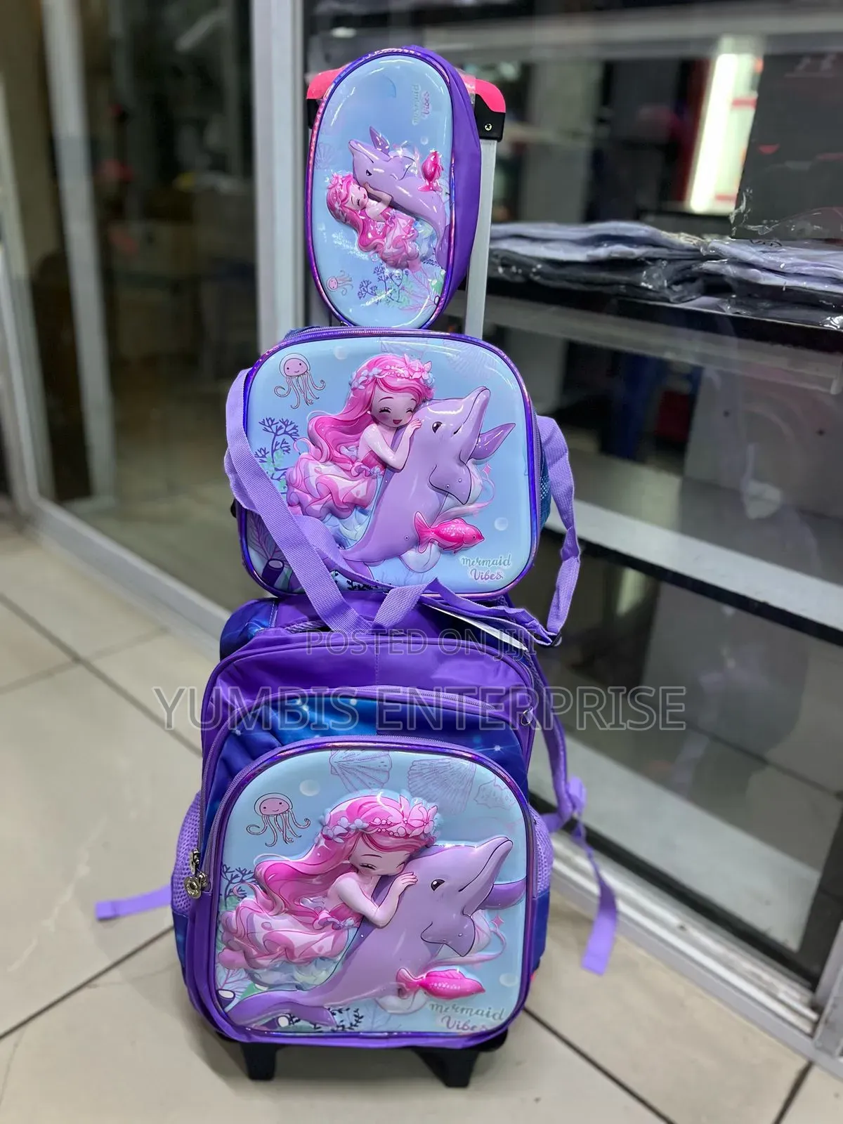 Purple  Kids Trolley School 3 in 1 Bags at 3500