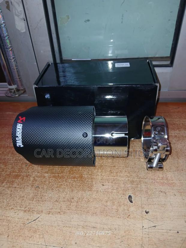 Carbon Finish Style Akrapovic Exhaust End Tip With Led Light