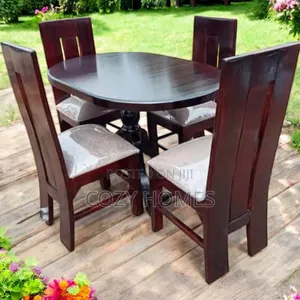 Dining Set, Stylish Walnut 4 Seat Dining Set