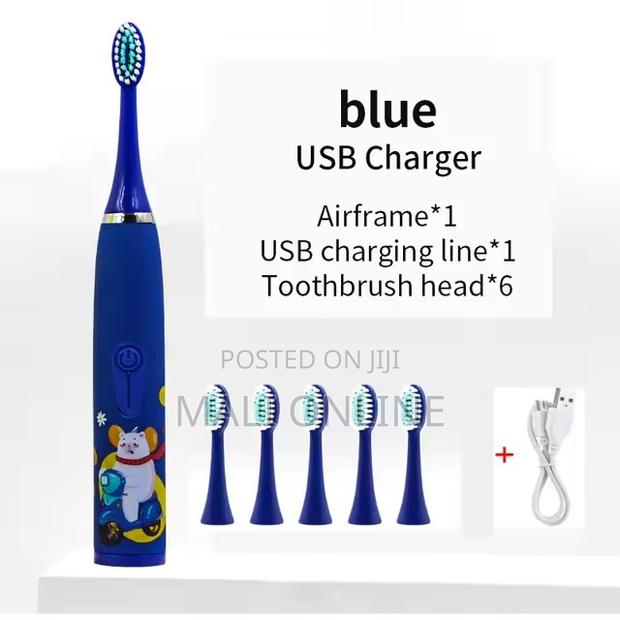 Sonic Children Electric Toothbrush With 6 Replacement Heads - main view