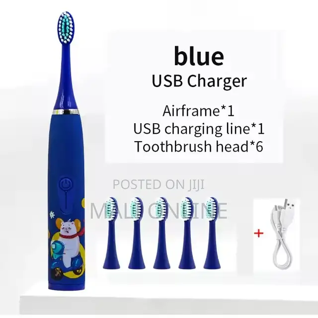 Sonic Children Electric Toothbrush With 6 Replacement Heads