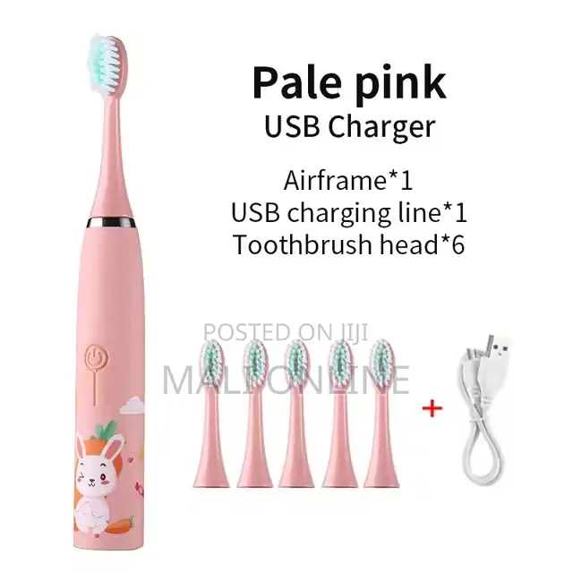 Sonic Children Electric Toothbrush With 6 Replacement Heads