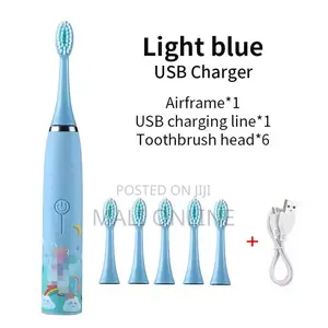 Sonic Children Electric Toothbrush With 6 Replacement Heads