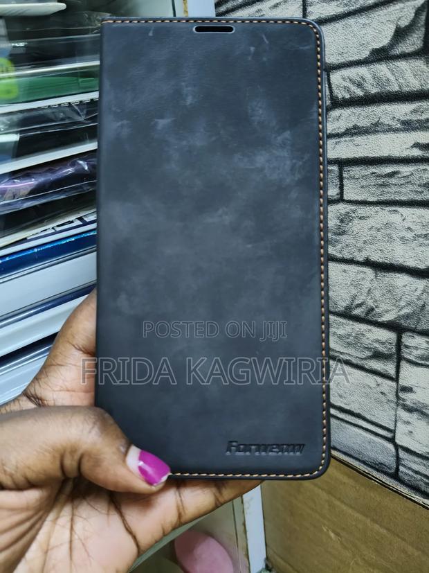 Samsung Galaxy Note 9 Black Leather Flip Cover - main view