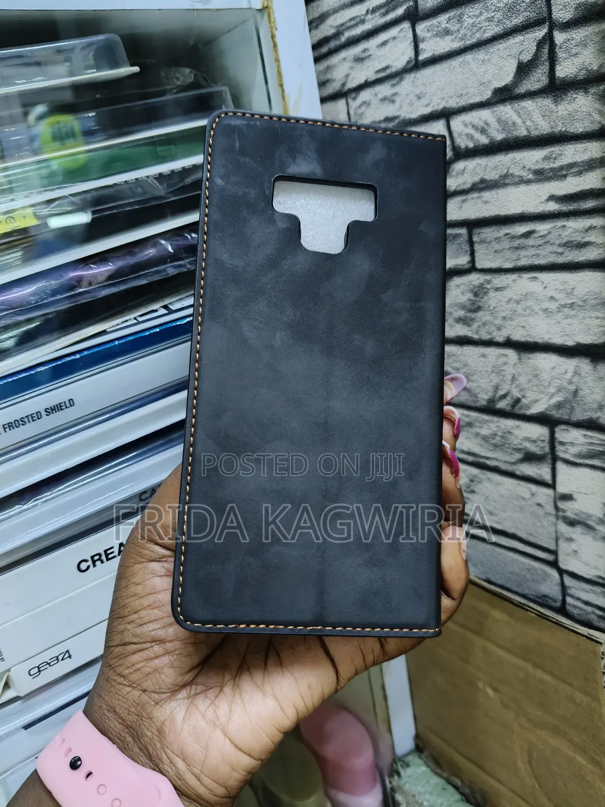 Samsung Galaxy Note 9 Black Leather Flip Cover