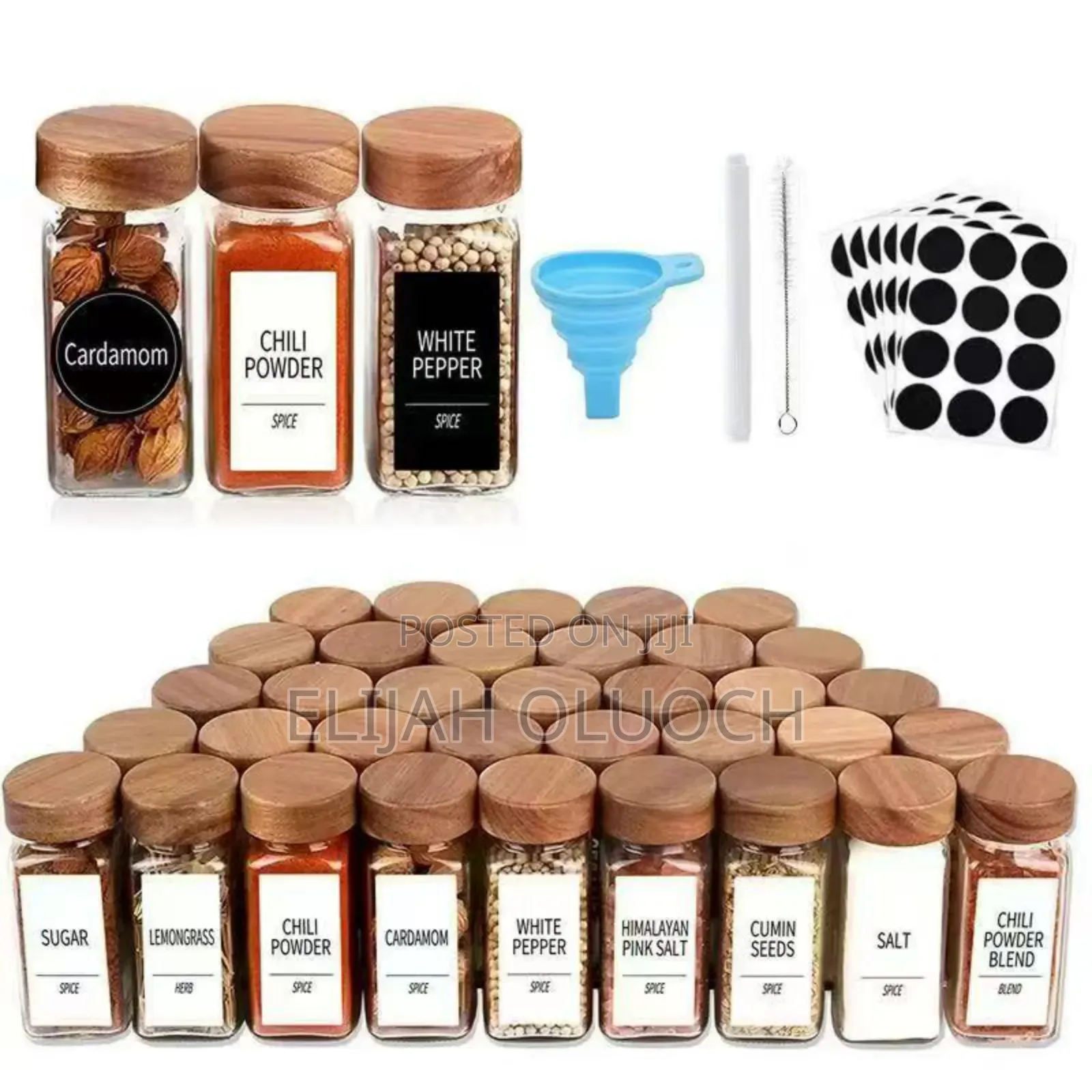 29 PCS Set Glass Storage Jars With Bamboo Lid