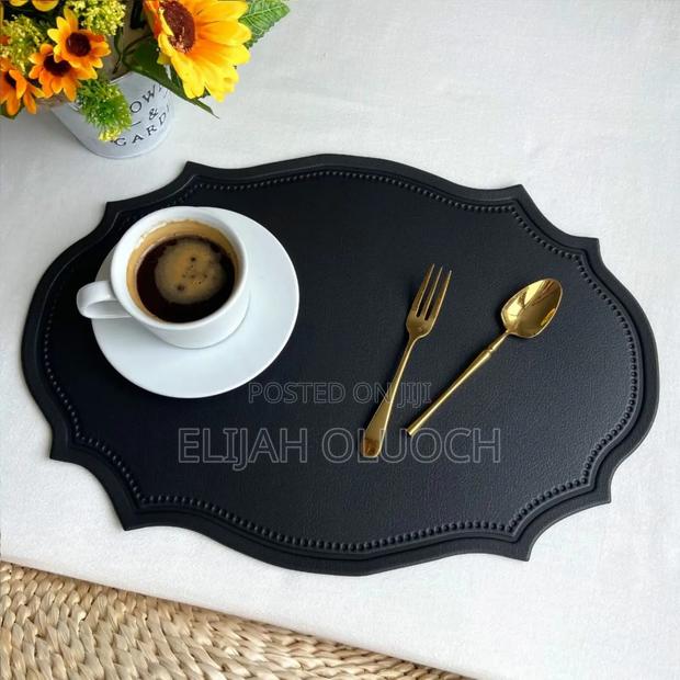 6 Pieces Nordic Leather Anti Slip Tablemats - thumbnail 2