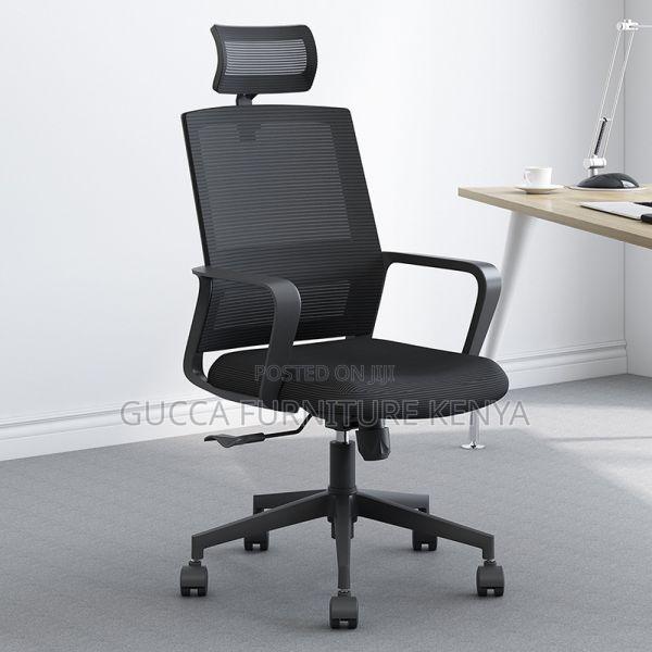 Office Chairs:High Back Dark Fabric Upholstered Work Chair"