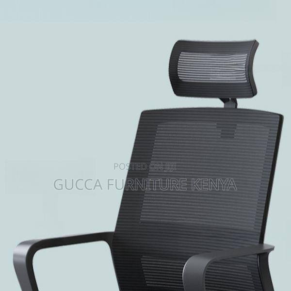 Office Chairs:High Back Dark Fabric Upholstered Work Chair" - thumbnail 3