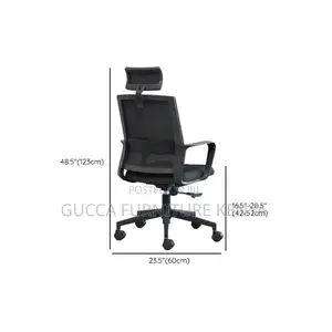Office Chairs:High Back Dark Fabric Upholstered Work Chair"