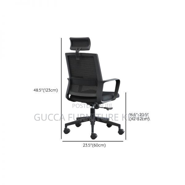 Office Chairs:High Back Dark Fabric Upholstered Work Chair" - thumbnail 5