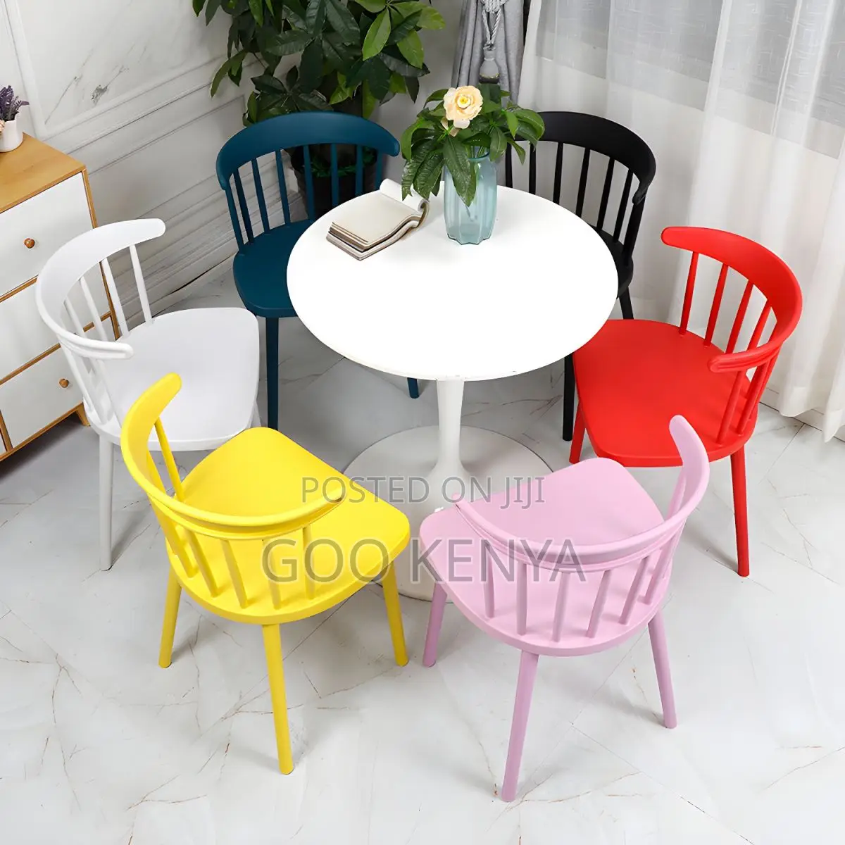 Dining Set; 4-Seater Black Dining Set