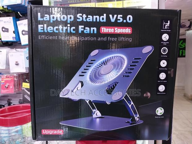 Foldable Adjustable Laptop Stand Cooling Fan - thumbnail 2
