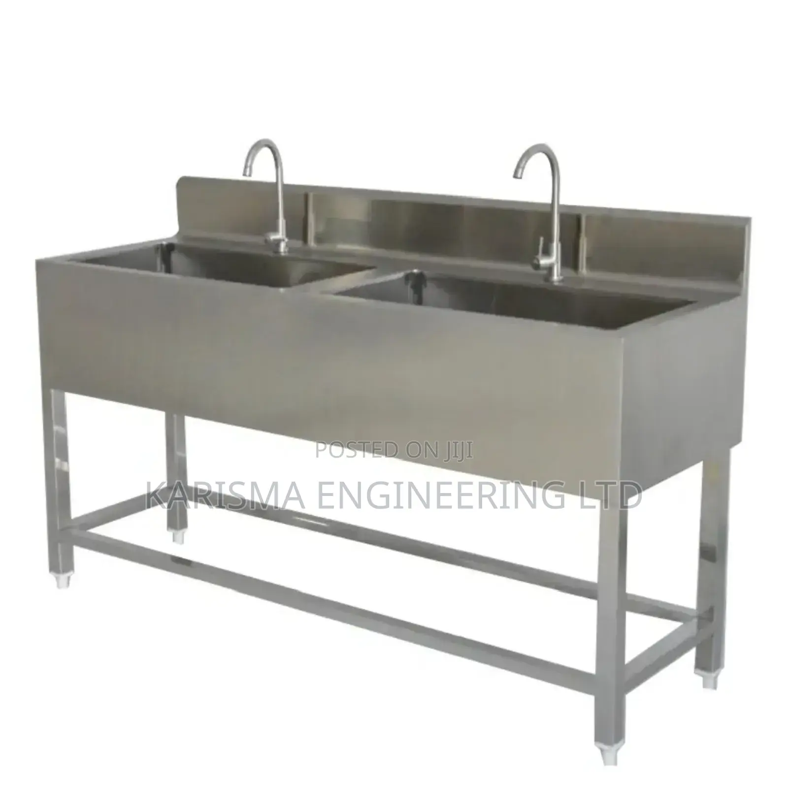 Stainless Double Sink With Taps