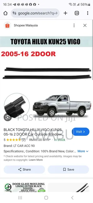 Roof Moulding Hilux Vigo Single Cabin