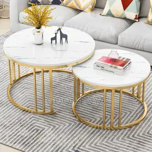 Coffee Tables ; Pair Marble Coffee Tables.