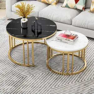 Coffee Tables ; Pair Marble Coffee Tables.