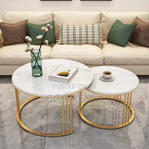 Coffee Tables ; Pair Marble Coffee Tables.