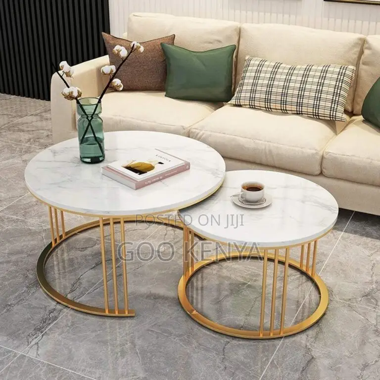 Coffee Tables ; Pair Marble Coffee Tables.