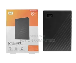 Wd 6tb My Passport, Portable External Hard Drive, Black