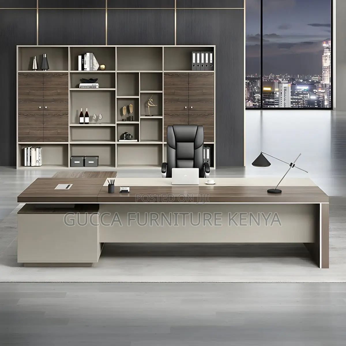 Office Tables:Stylish L-Shape Pedestal Office Desk(1600mm)