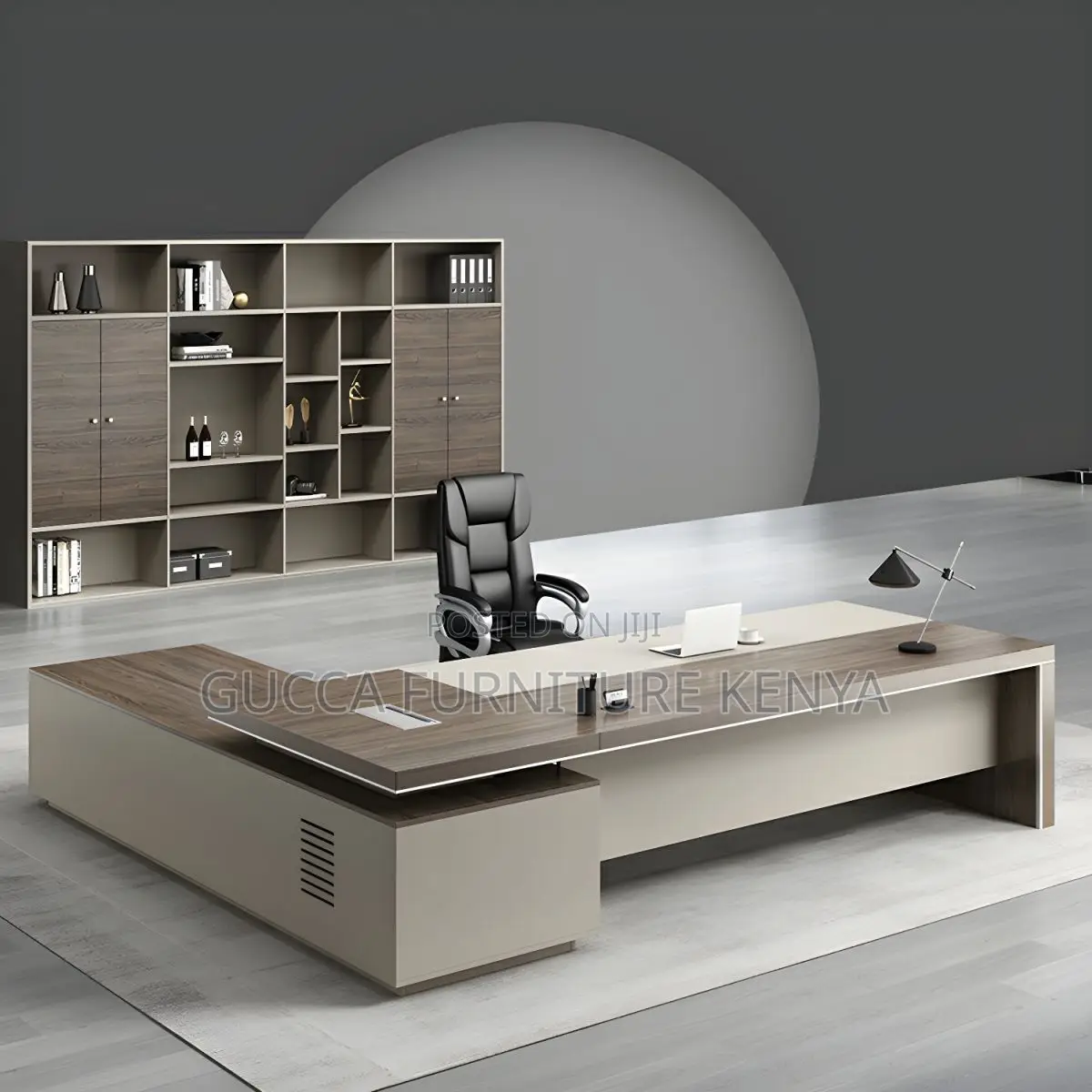 Office Tables:Stylish L-Shape Pedestal Office Desk(1600mm)