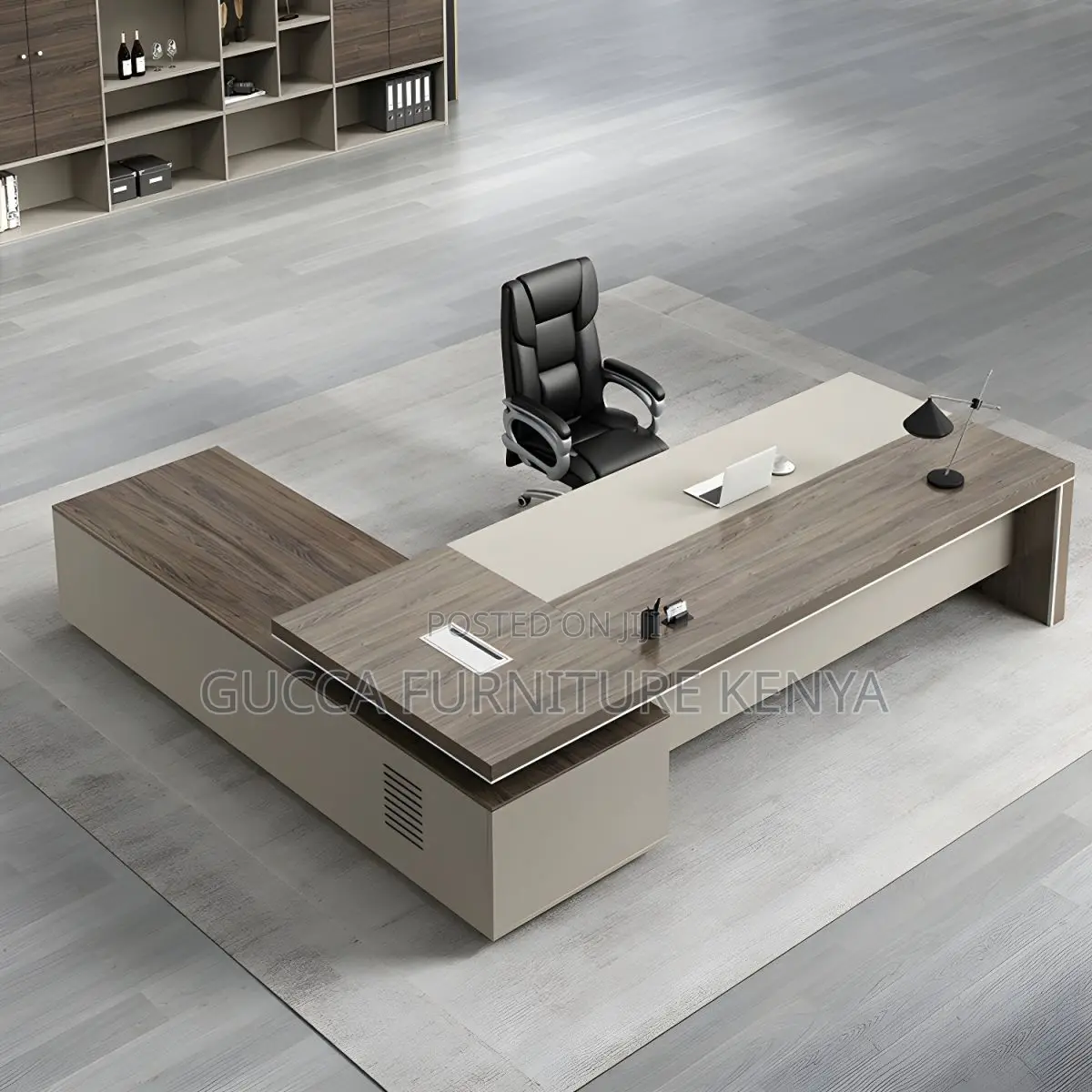 Office Tables:Stylish L-Shape Pedestal Office Desk(1600mm)
