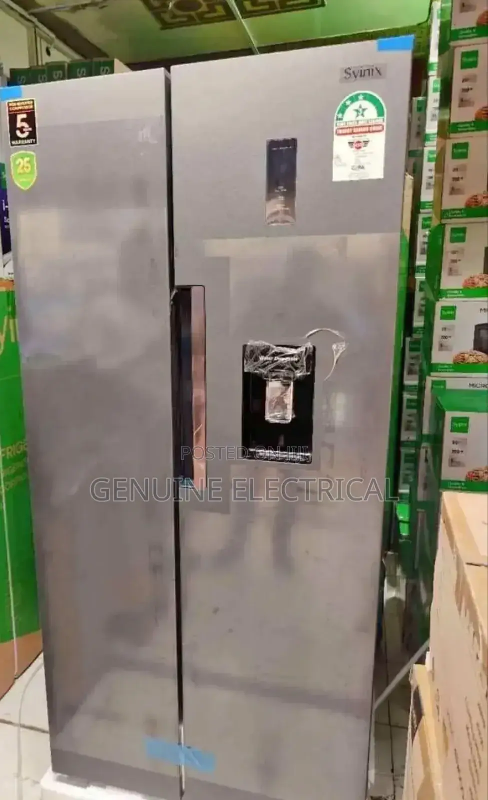 Syinix Side by Side 460 L Refrigerator With Water Dispenser