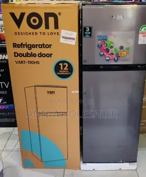 12 Months Warranty *Von 138litres Double Door Fridge