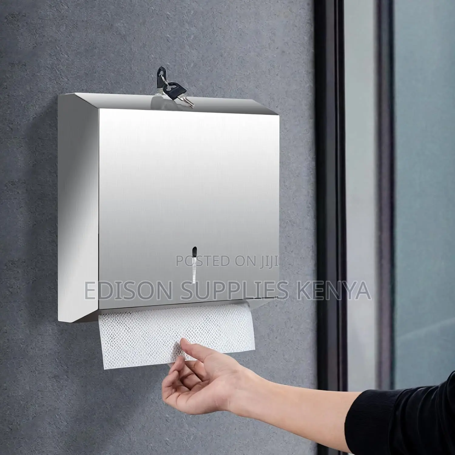 Serviette Dispenser Stainless Steel Keyed Paper Towel Holder